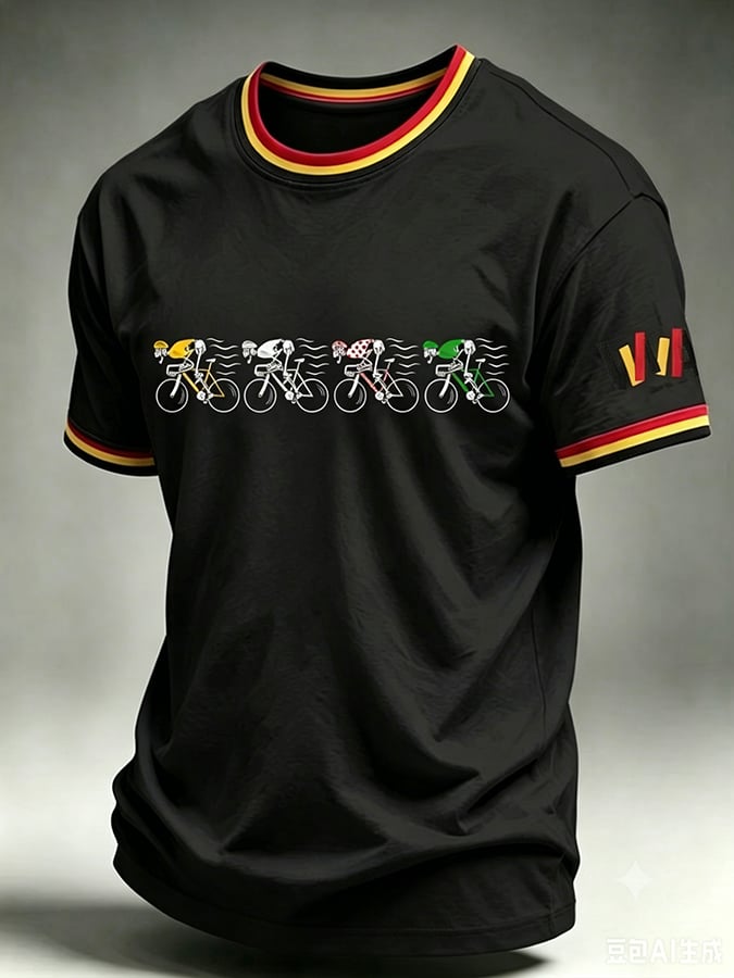 Men's Tour de France Print Casual T-Shirt