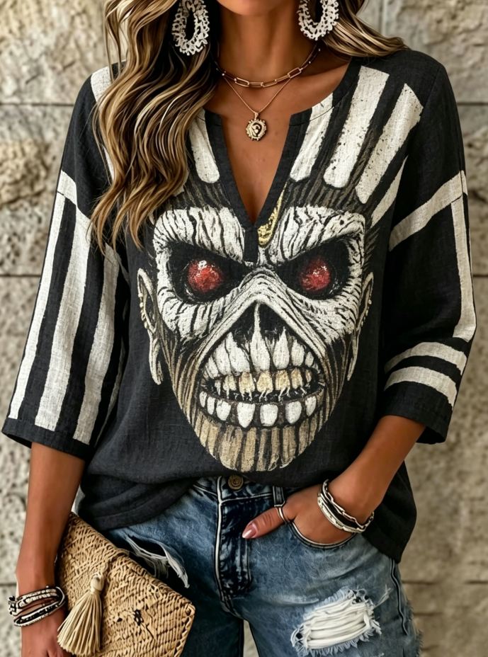 Women's Iron Maiden Fans Print Shirt