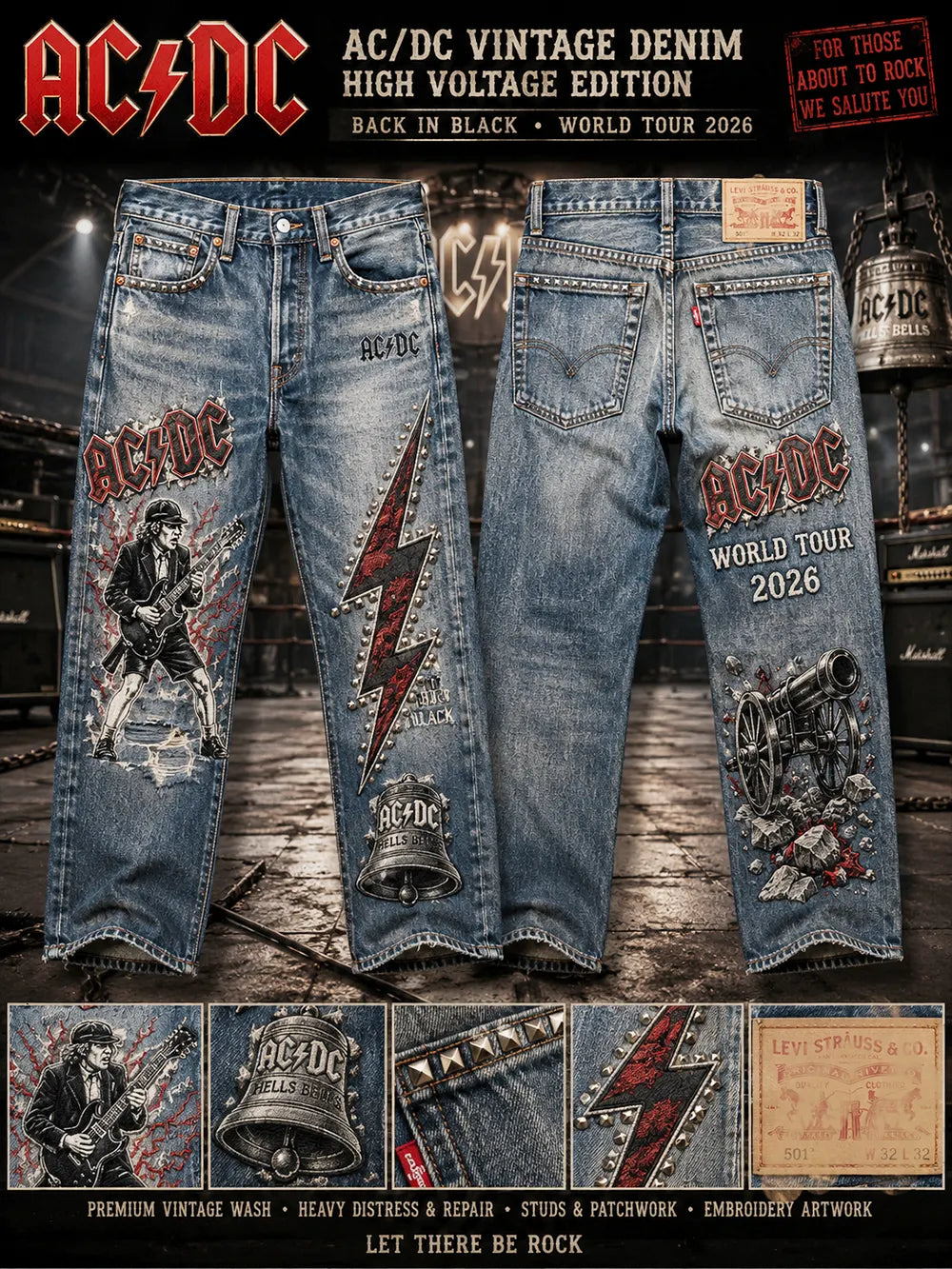 AC/DC Fan Edition Vintage-Fit Jeans