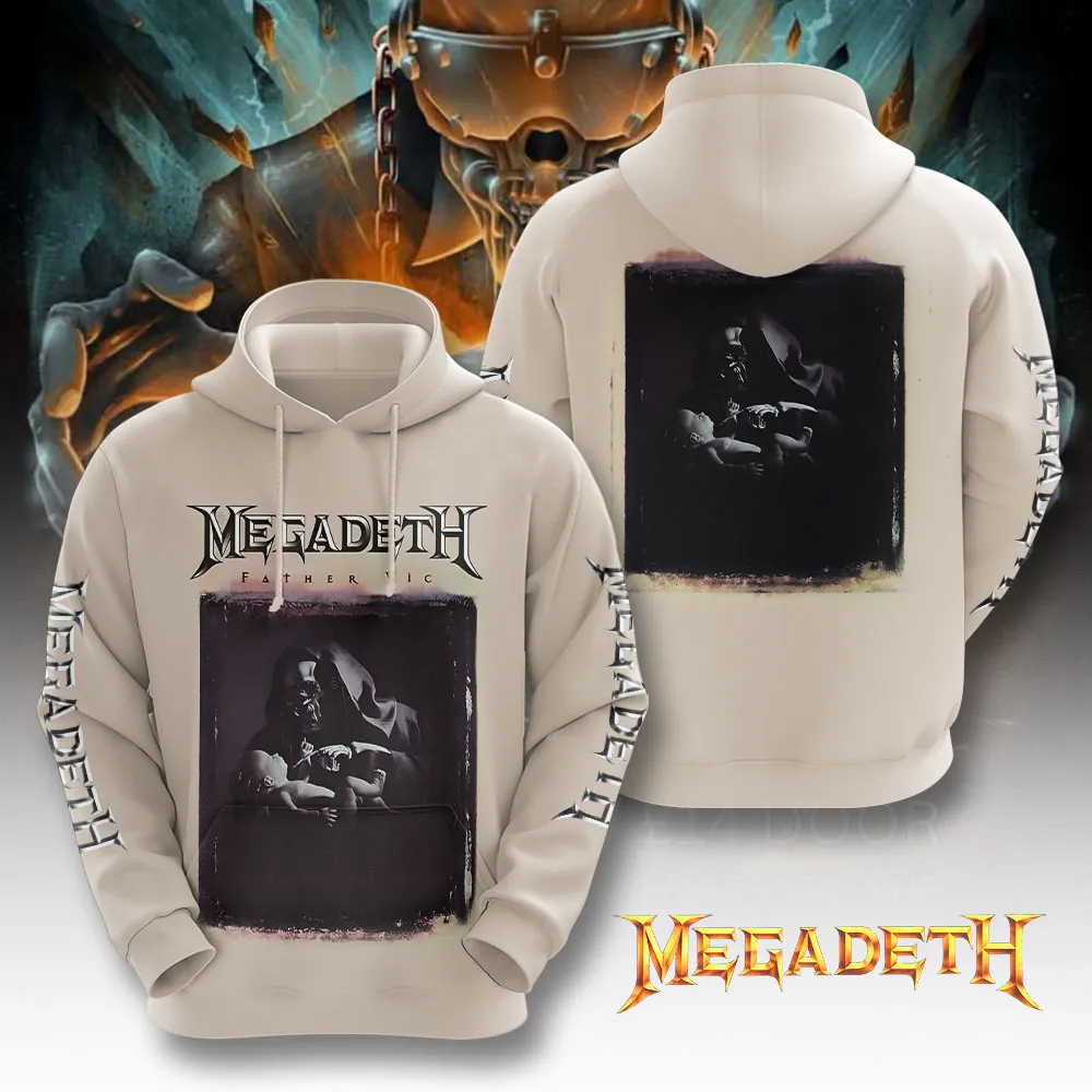 Men's American Thrash Metal Band Print Hoodie