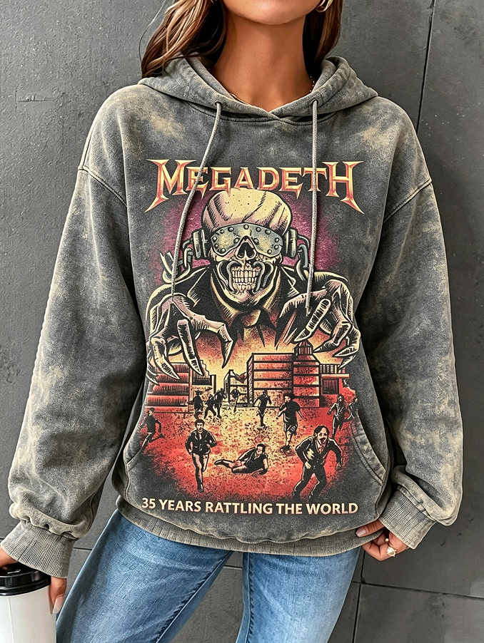 Women's American Thrash Metal Band Crew-Neck Long-Sleeve Sweatshirt