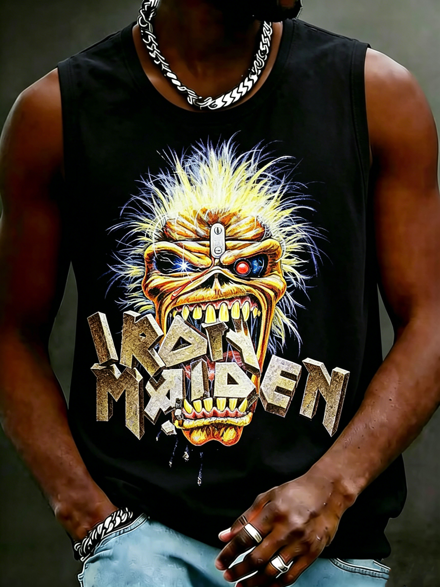 Men's Iron Maiden Fans Print Tank Top