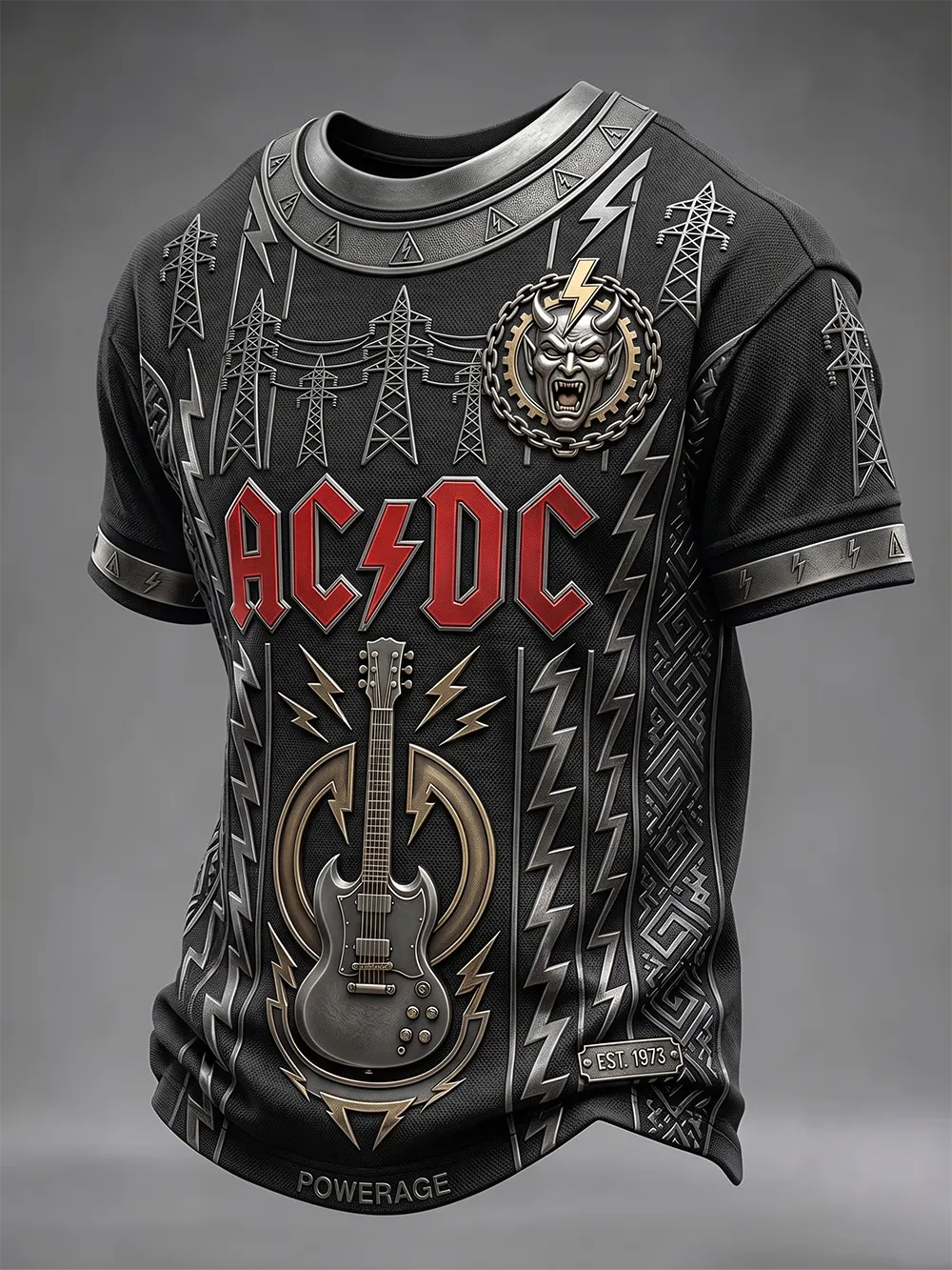 Men's Retro AC/DC Rock Band Fan T-Shirt