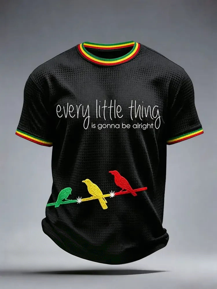 Men's Reggae Music Art Print Waffle T-Shirt