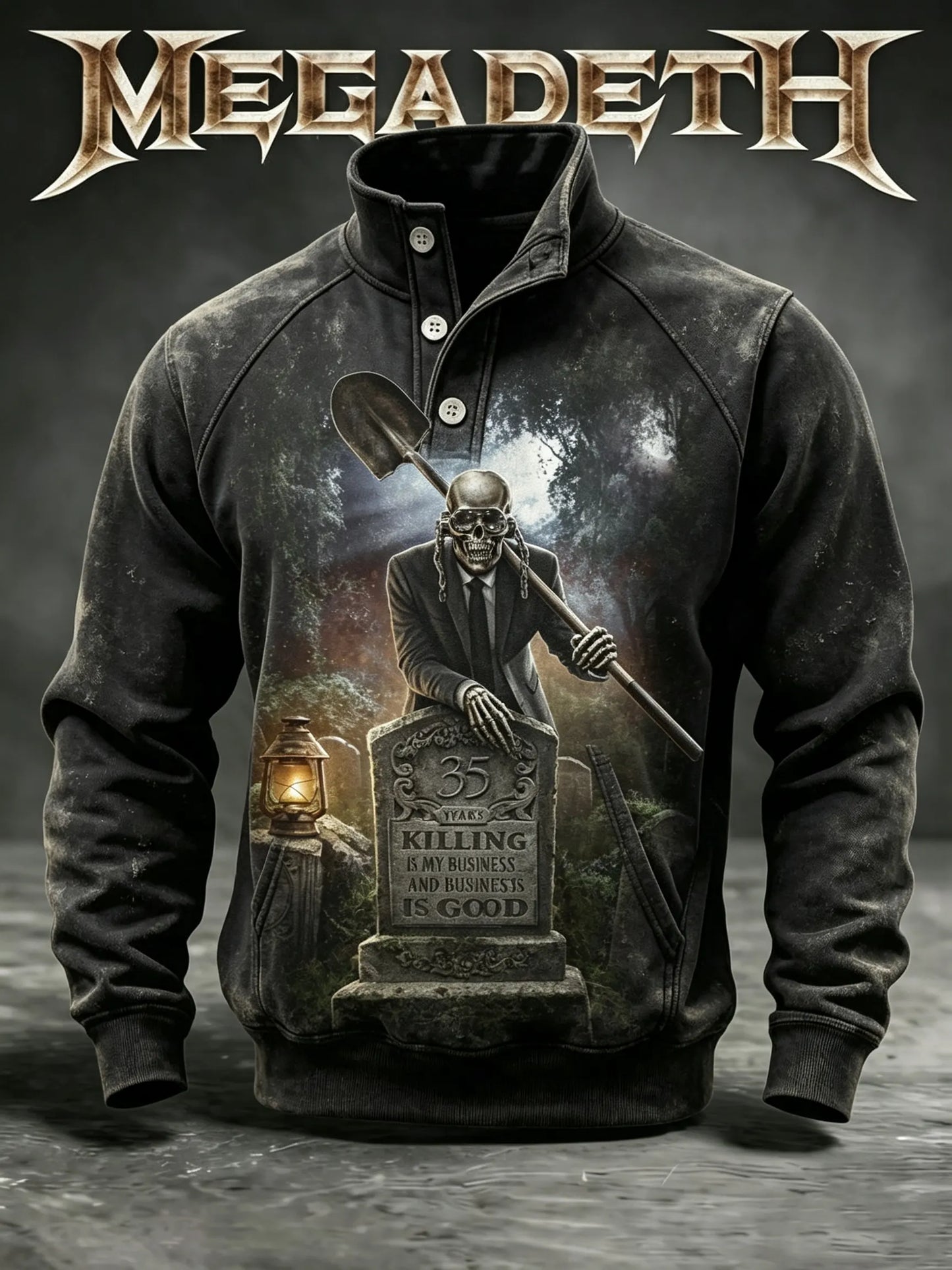 Men's American Thrash Metal Band Print Hoodie