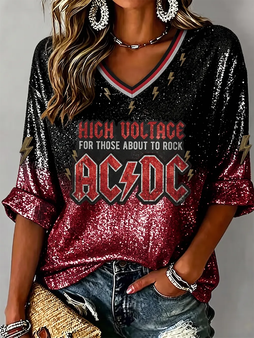 Women's Vintage AC/DC Fan Top