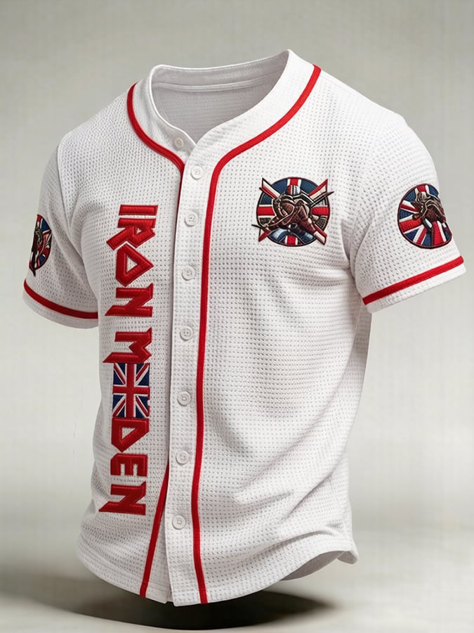 Men's England Heavy Metal Band Print Casual Top