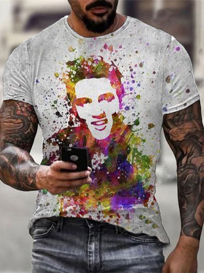 Men's Vintage Music Superstar Printed T-Shirt