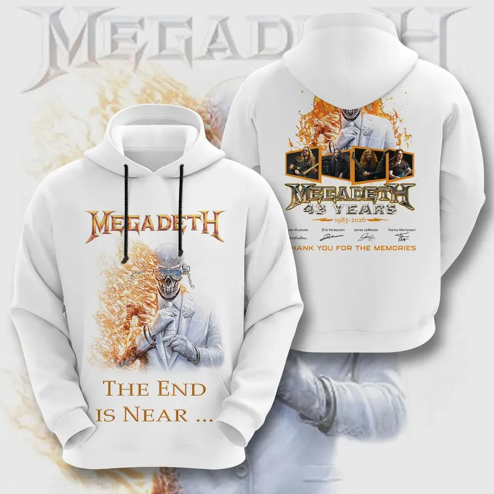 Men's American Thrash Metal Band Print Hoodie