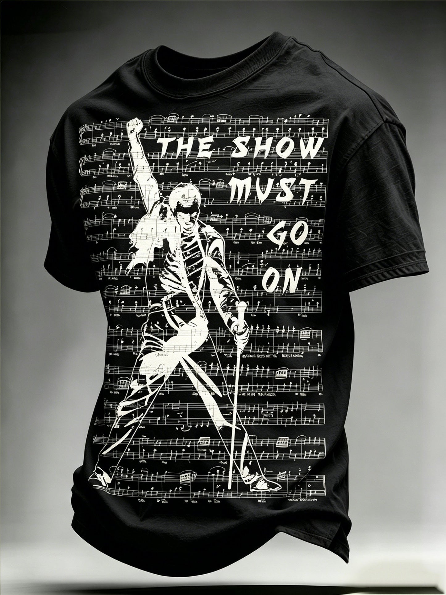 Men's Music-Print Casual Top