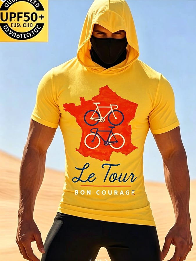 Men's Tour de France Short-Sleeve Hooded Sun-Protection Shirt