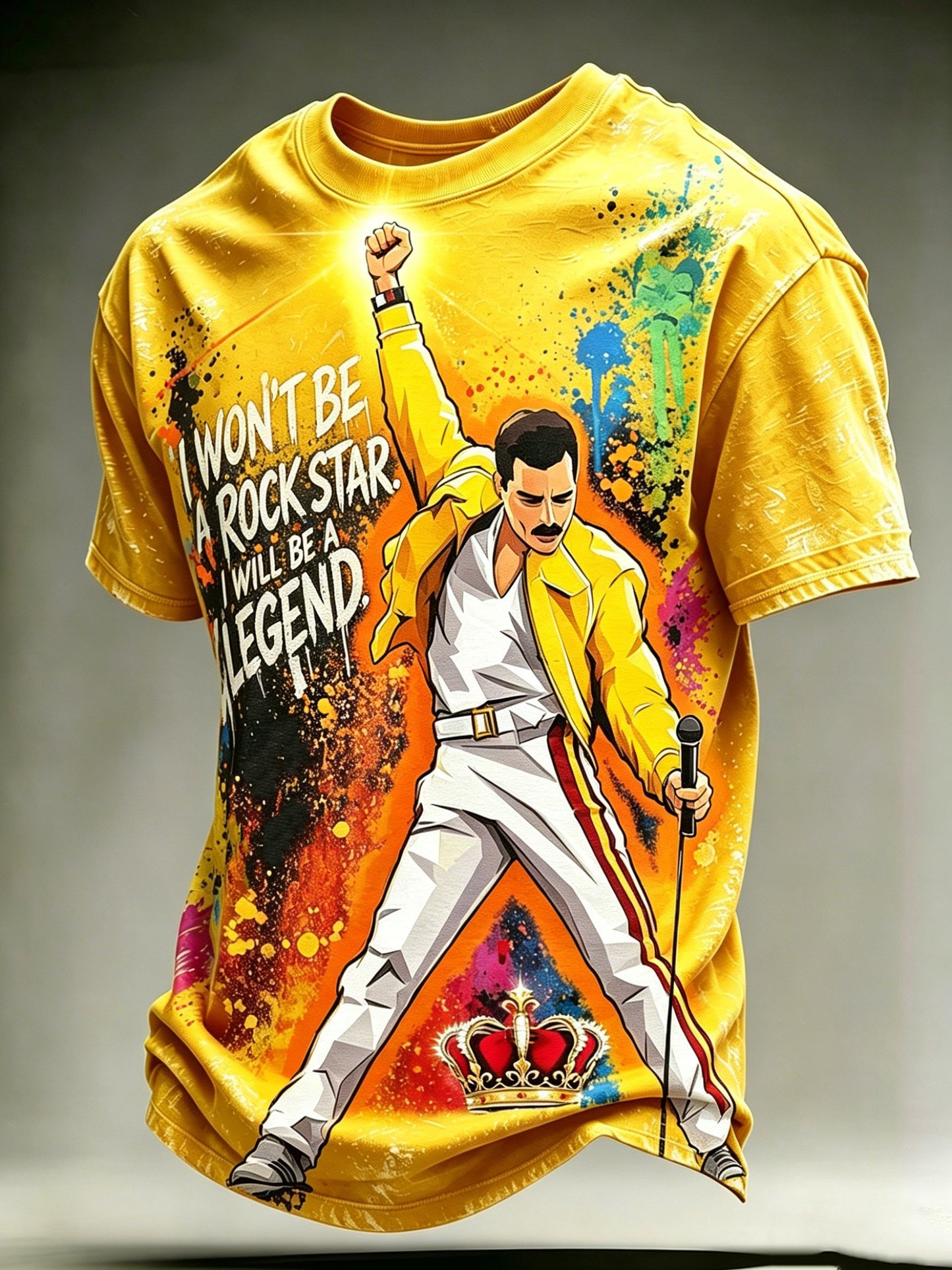 Men's Music-Print Casual Top