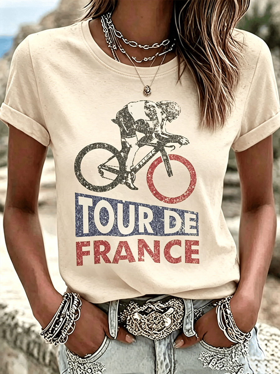 Women's Tour de France Print Casual T-Shirt