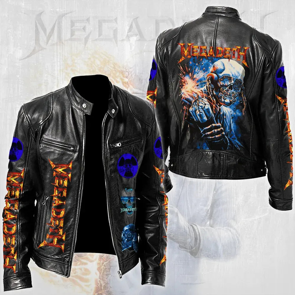 Men's American Thrash Metal Band Print Jacket