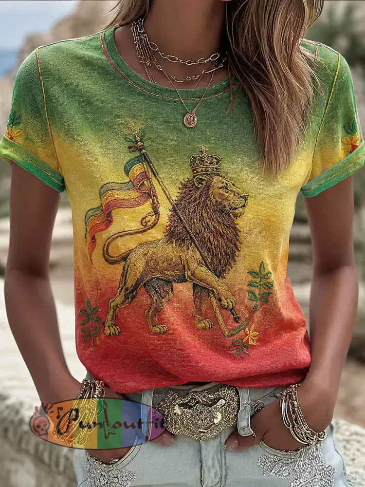 Women's Reggae Print Casual T-Shirt