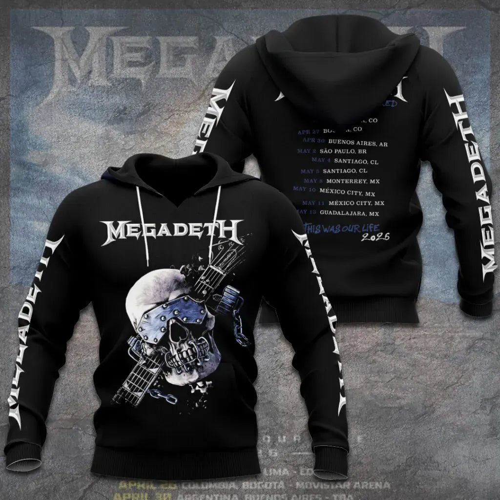 Men's American Thrash Metal Band Print Hoodie