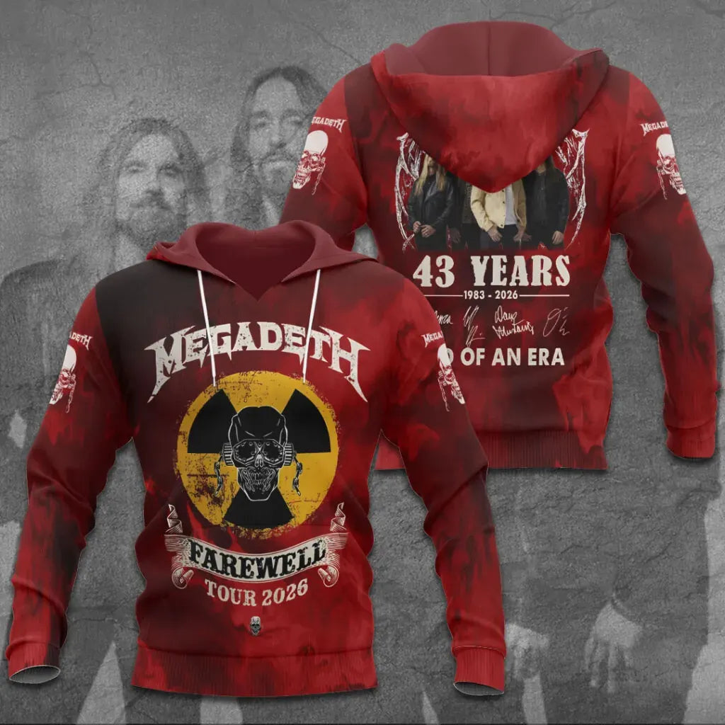 Men's American Thrash Metal Band Print Hoodie