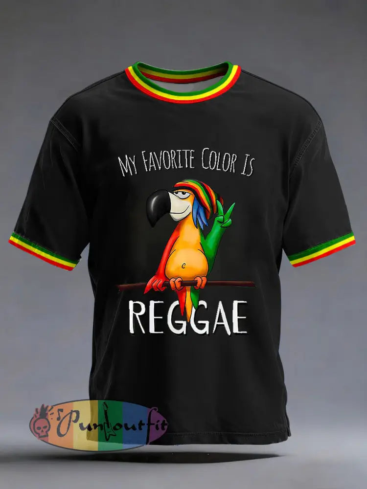 Men's Reggae Print Casual T-shirt