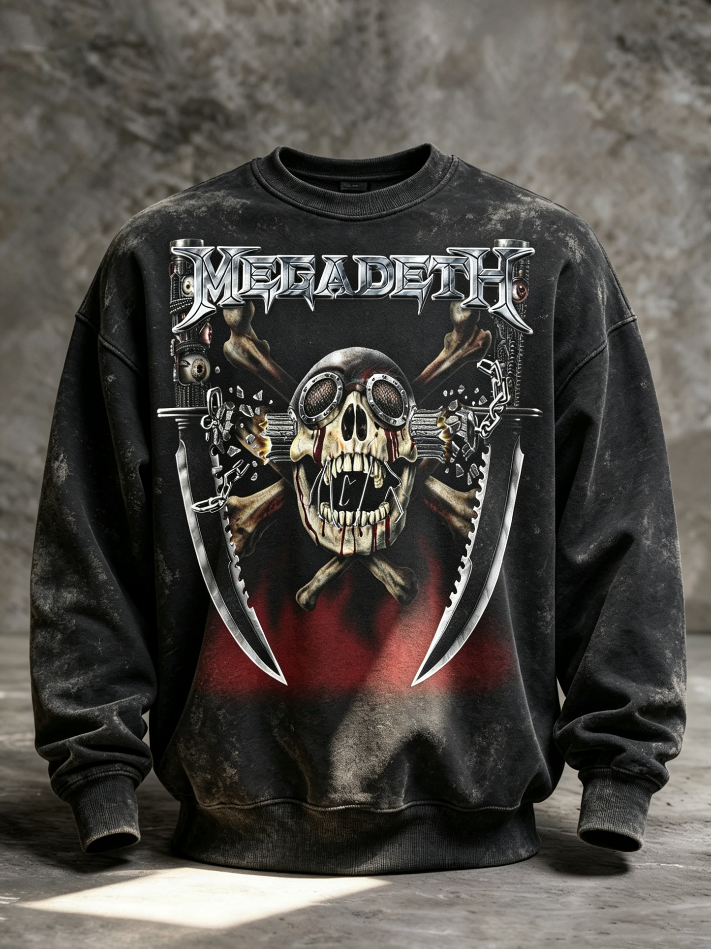 Men's American Thrash Metal Band Print Sweatershirt