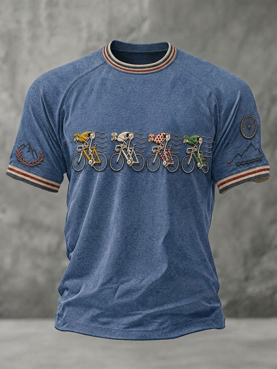 Men's Skeleton Bicycle Short Sleeve T-shirt