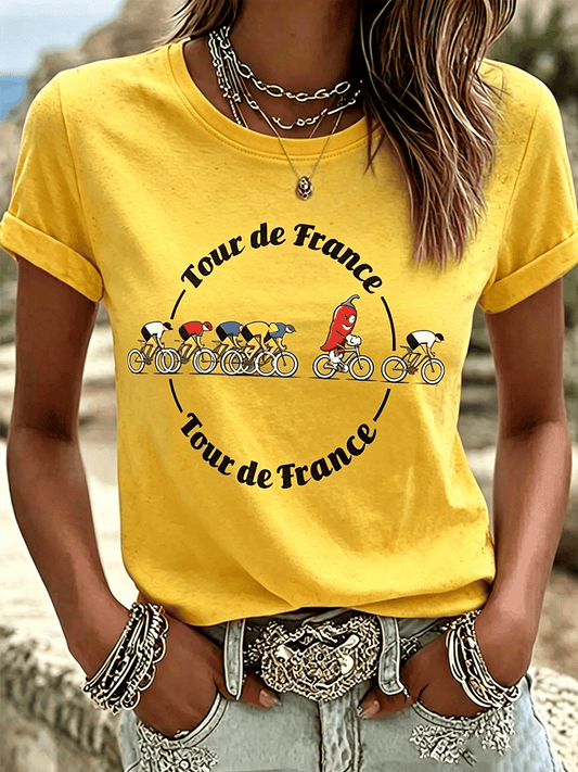 Women's Tour de France Print Casual T-Shirt