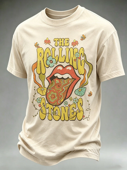 Men's Band Print Casual T-shirt