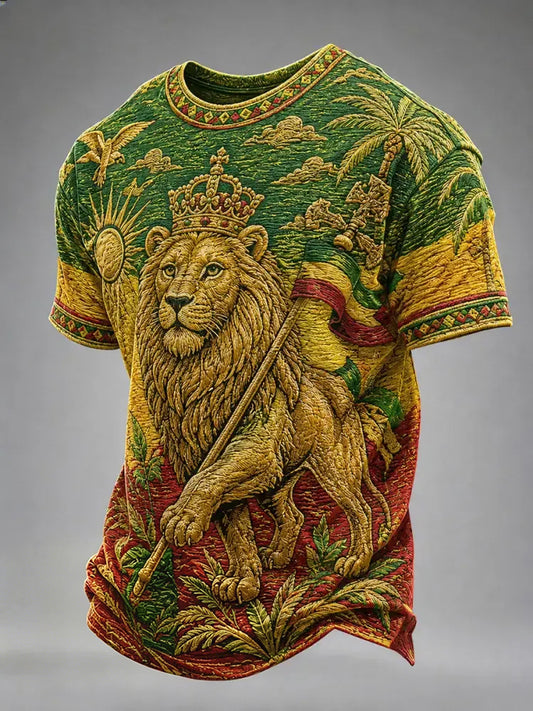 Men's Reggae Print Casual T-Shirt