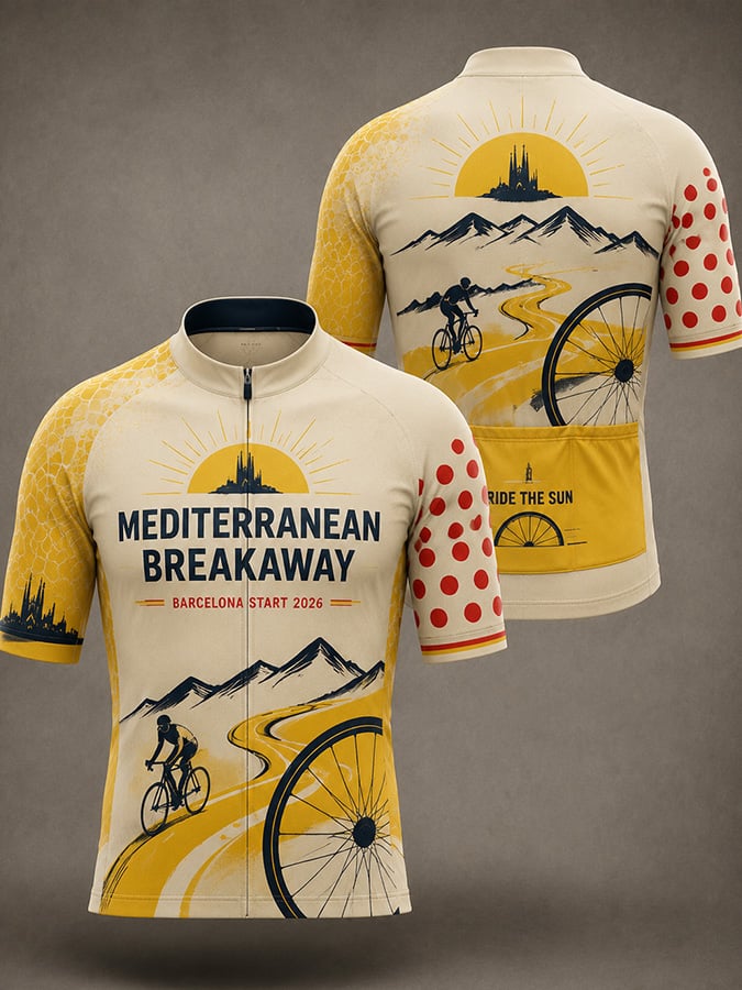 Maillot de cyclisme imprimé Tour de France pour hommes