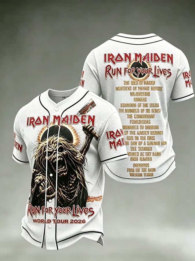 Men's England Heavy Metal Band Print Casual Top