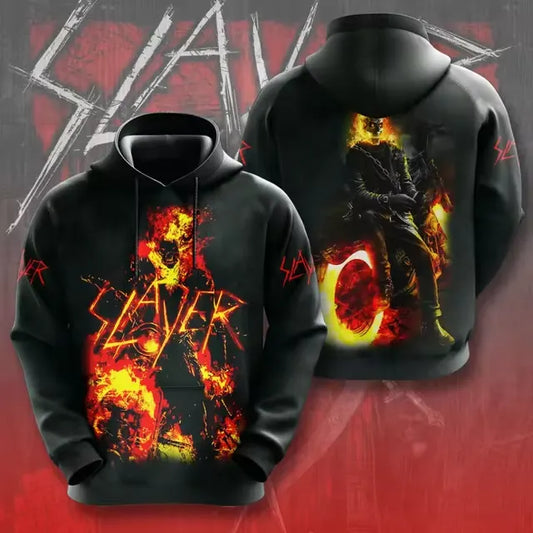 Men's American Thrash Metal Band Print Hoodie