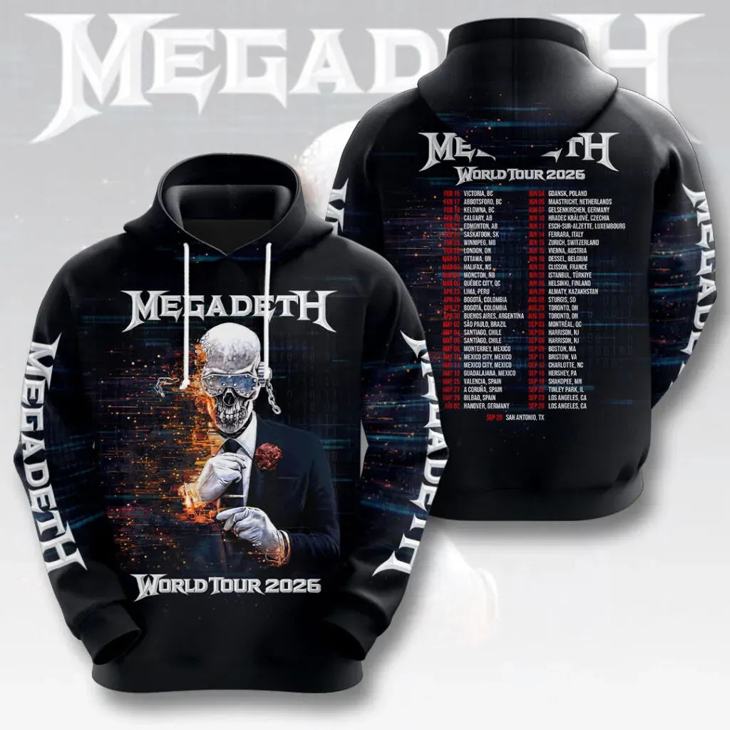 Men's American Thrash Metal Band Print Hoodie