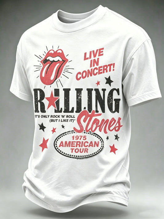 Men's Band Print Casual T-shirt