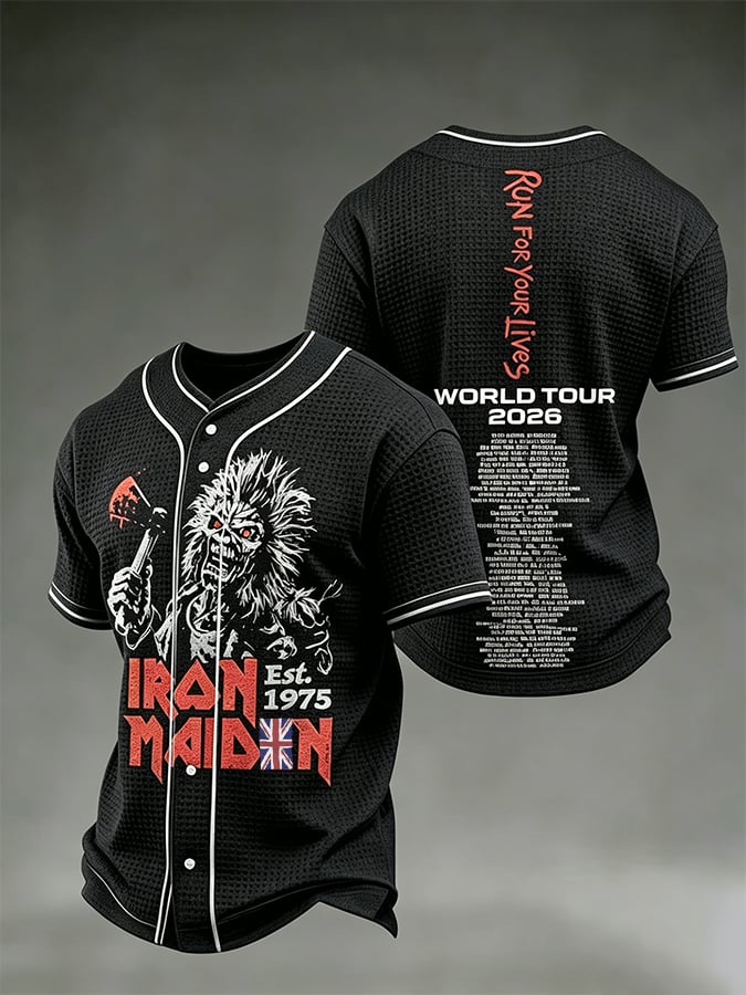 Men's England Heavy Metal Band Print Casual Top