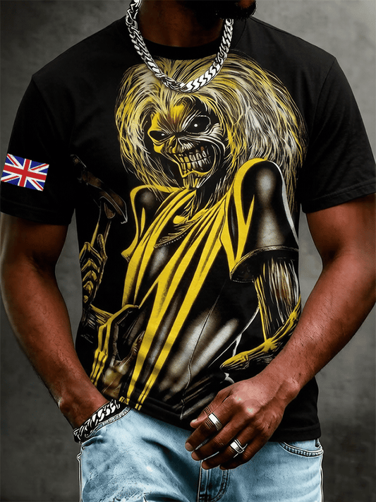 Men's Iron Maiden Tour Crew Neck Short-Sleeve Printed T-Shirt