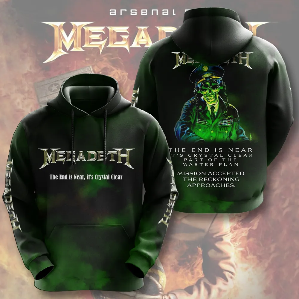 Men's American Thrash Metal Band Print Hoodie