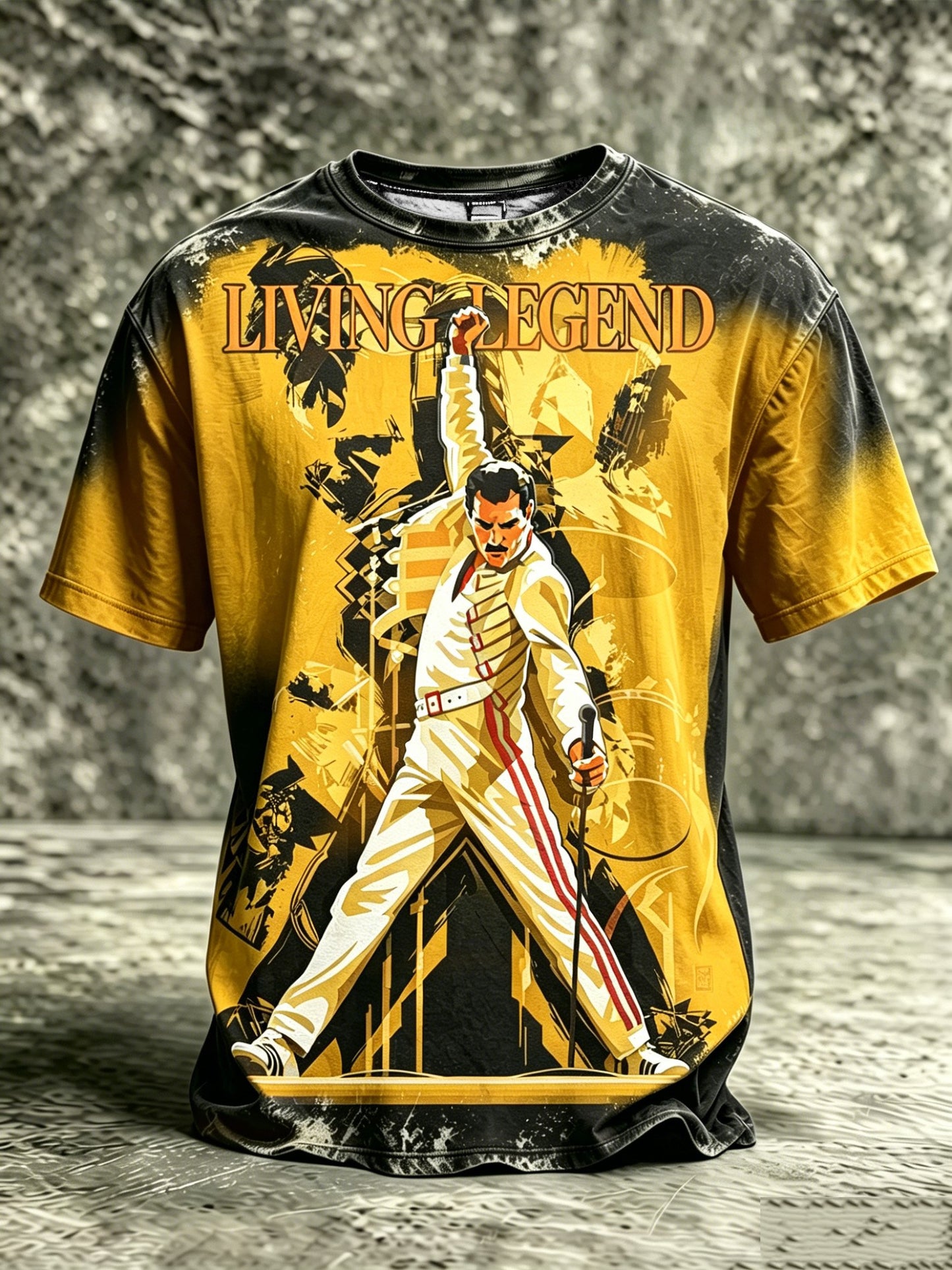 Men's Music-Print Casual Top