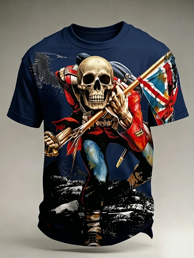 Men's England Heavy Metal Band Tour Crew Neck Short-Sleeve Printed T-Shirt