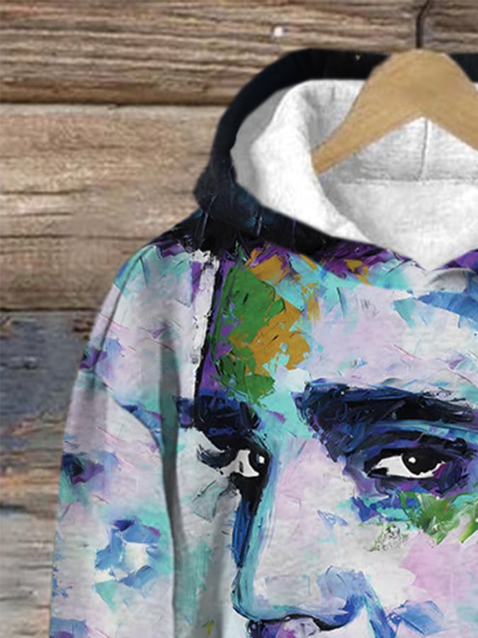 Retro King Of Rock Roll Print Hoodie