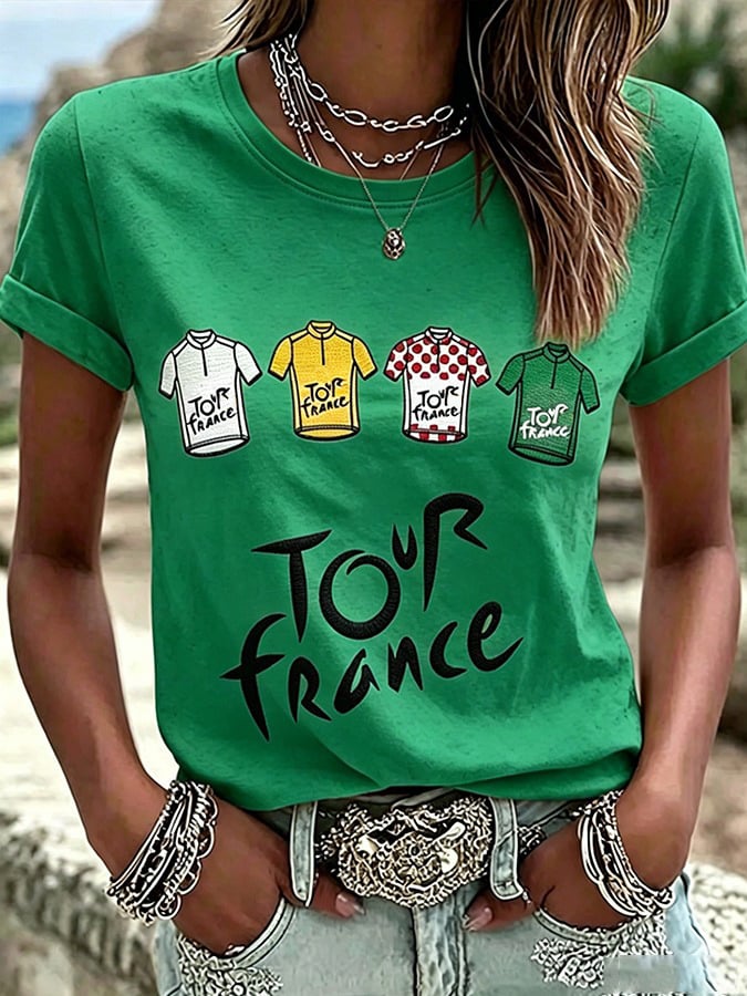 Women's Tour France Print Casual T-Shirt