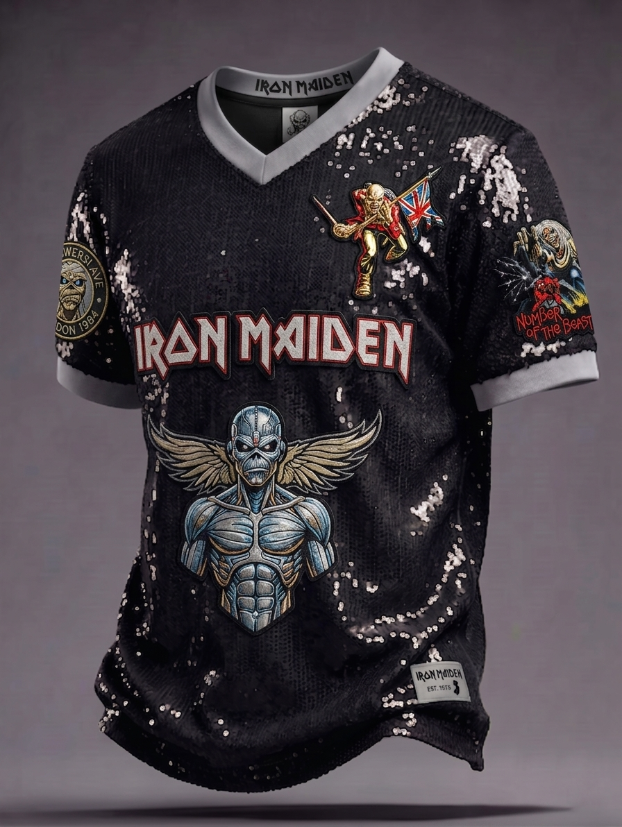 Vintage Iron Maiden V-neck T-shirt