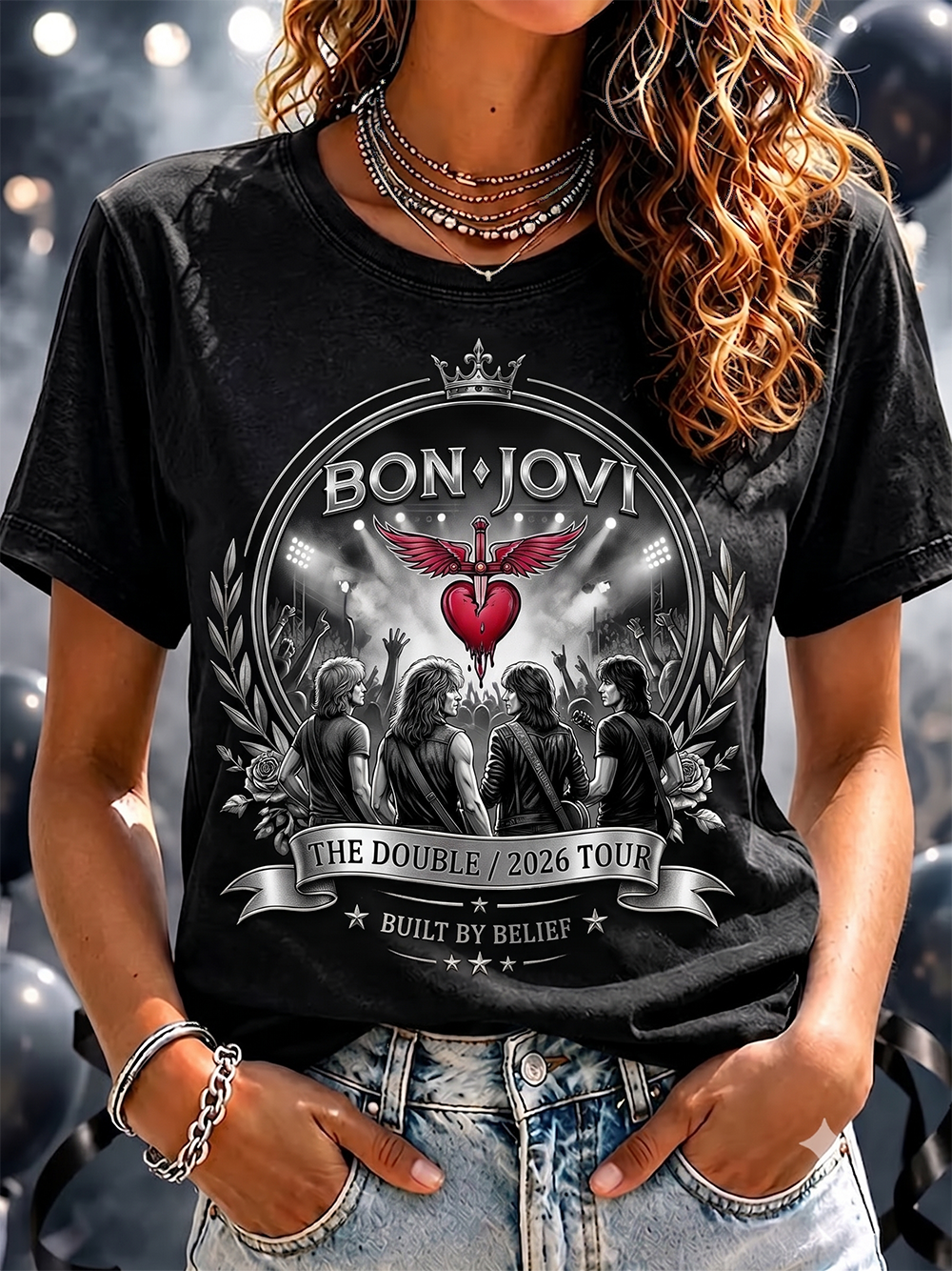 Women's Vintage Bon Jovi Fan T-Shirt