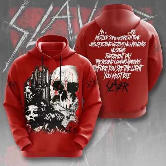 Men's American Thrash Metal Band Print Hoodie