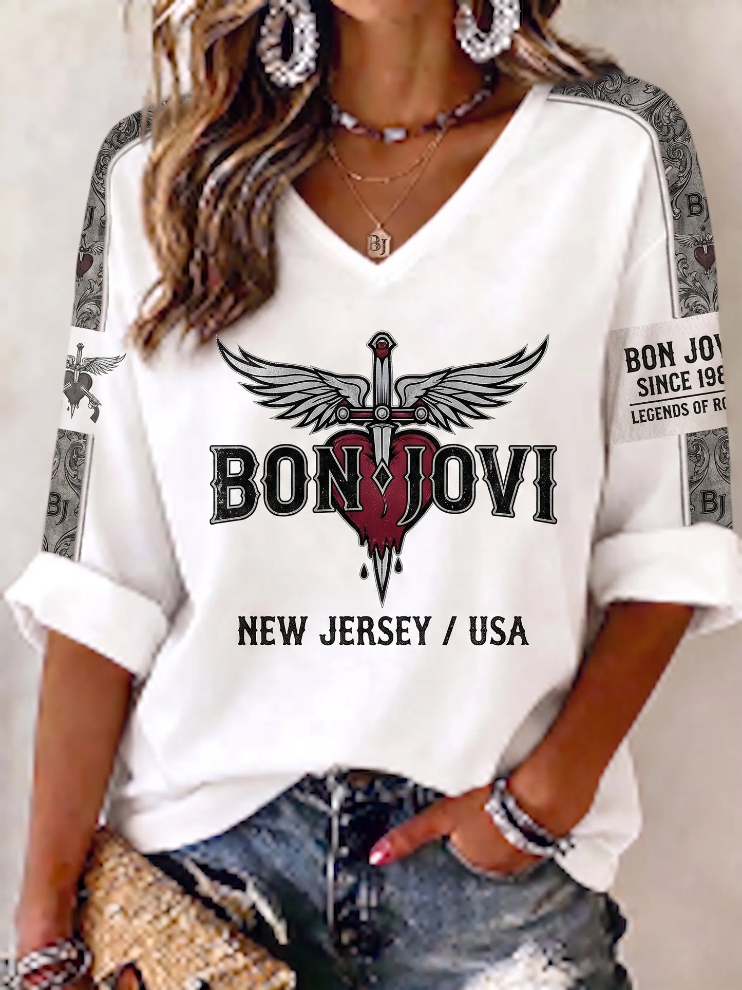 Women's Vintage Bon Jovi Fan Top