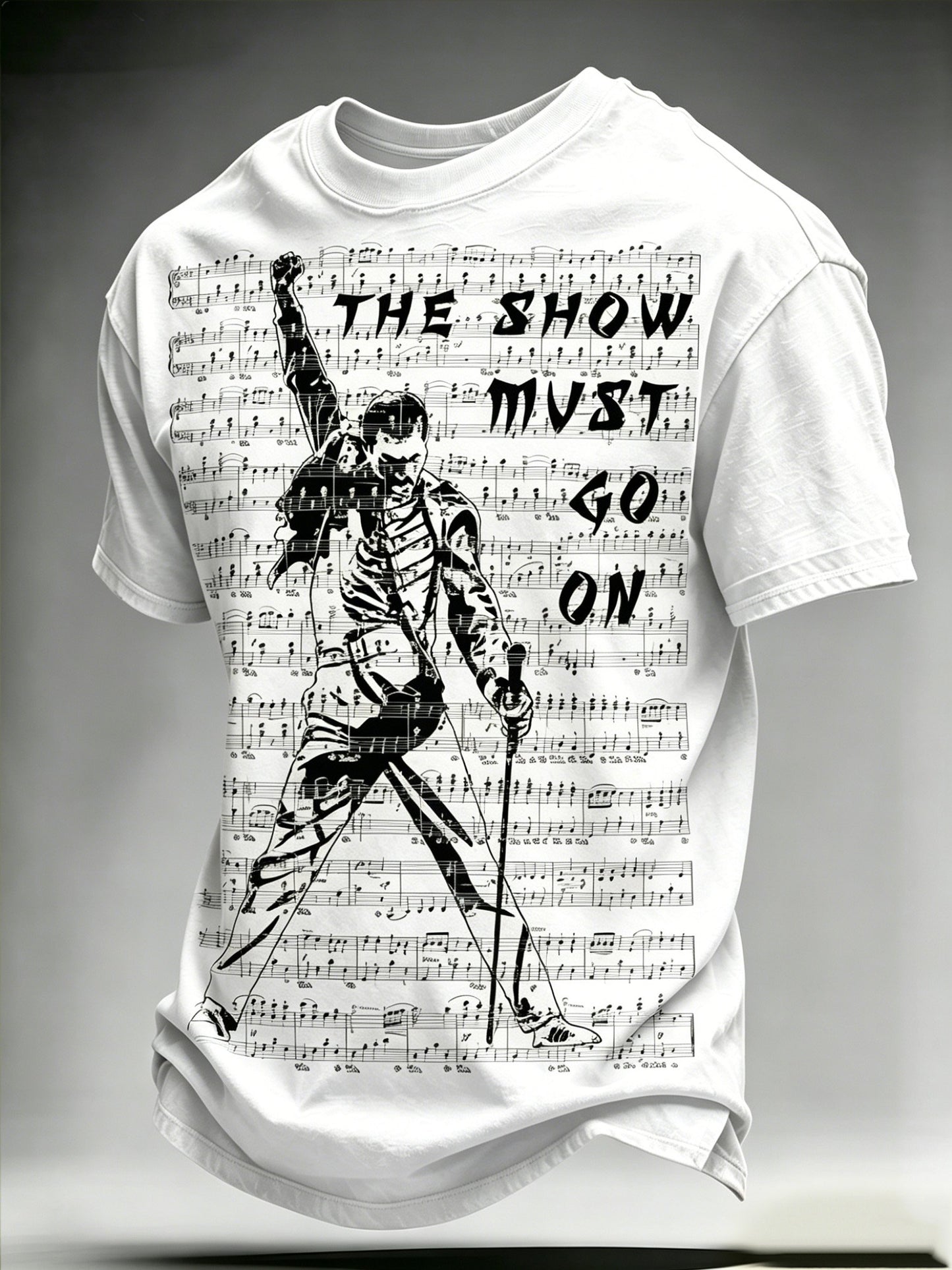 Men's Music-Print Casual Top