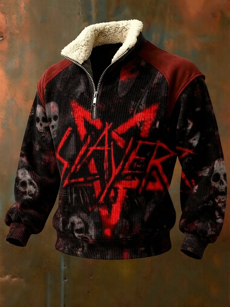 Men's American Thrash Metal Band Print Hoodie