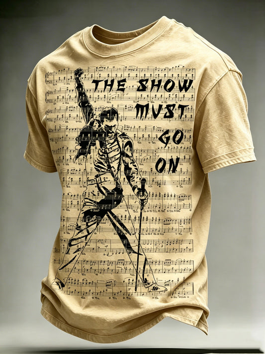 Men's Music-Print Casual Top