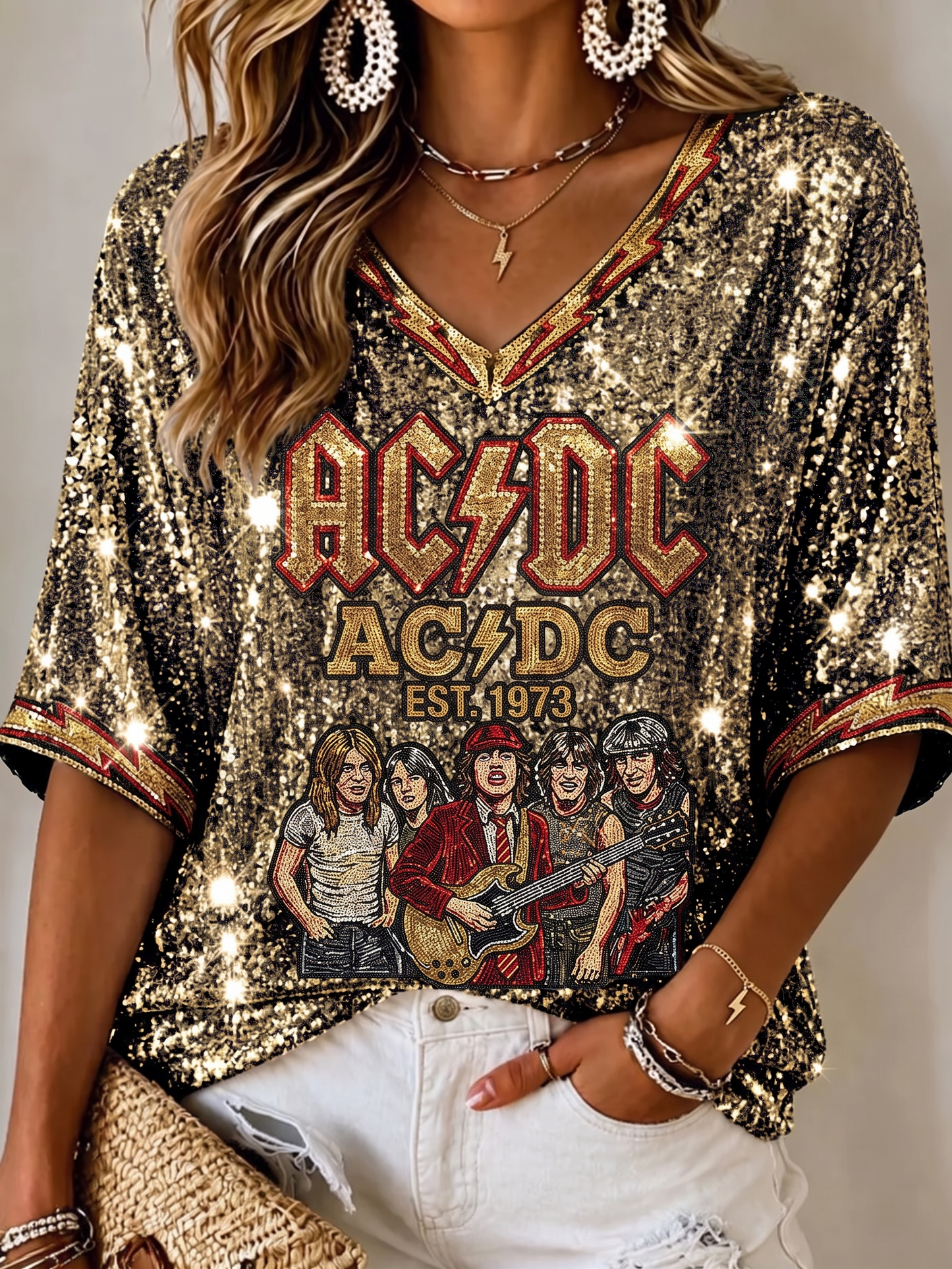 Women's Vintage AC/DC Fan Top