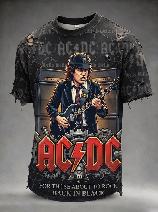 Men's Retro AC/DC Rock Band Fan T-Shirt