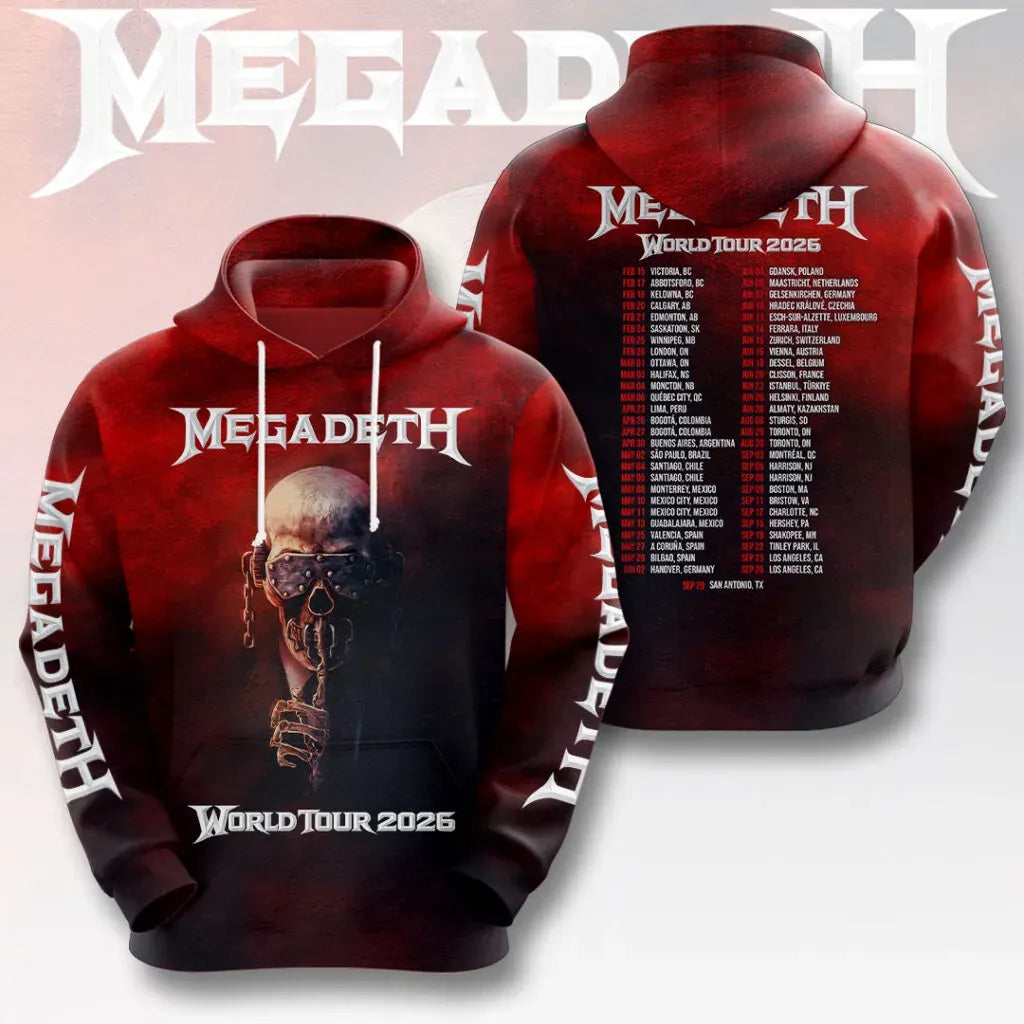 Men's American Thrash Metal Band Print Hoodie