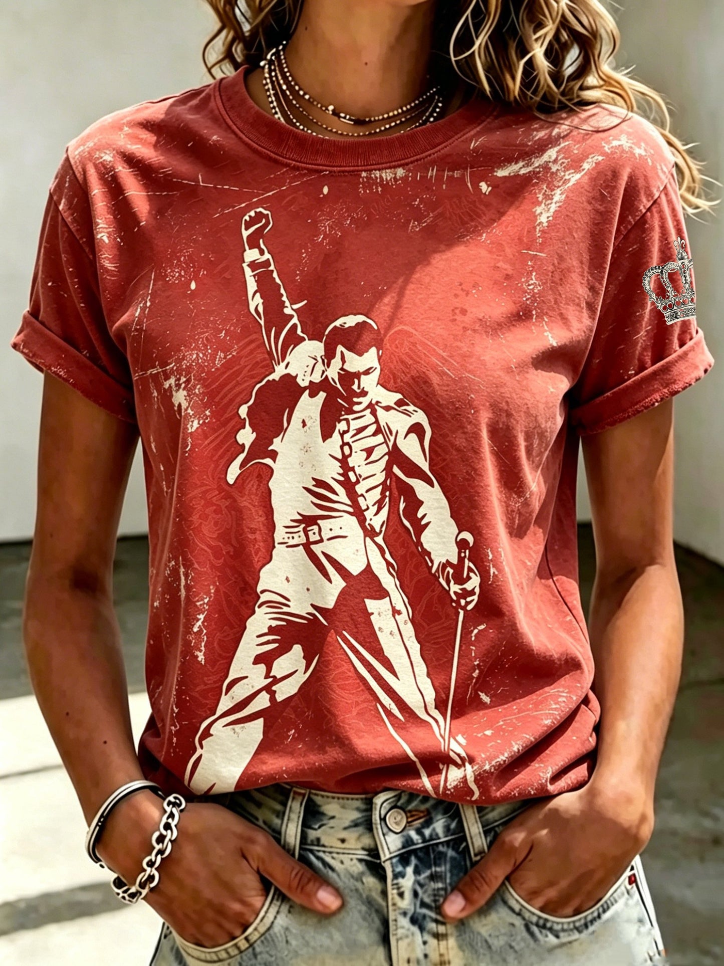 Women's Music-Print Casual Top